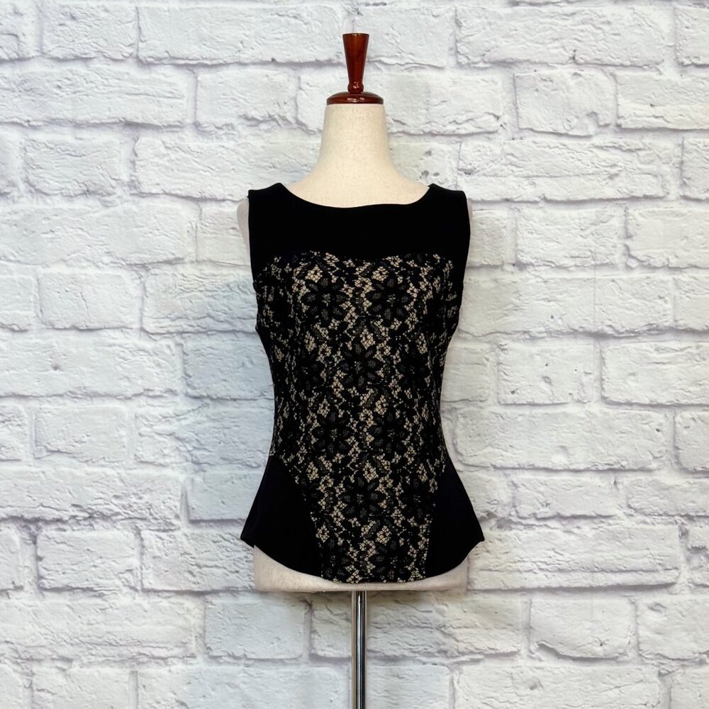 Graham & Spencer Black Floral Lace Top